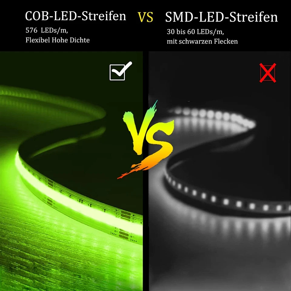COB LED Streifen RGB Stripe 24V Leiste Band superhell Wifi Alexa dimmbar 5m-20m - Bild 2 von 4