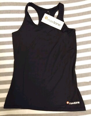 Maximuscle Maxi Tone Damen Medium M schwarz Trainingstop 0269 neu mit Etikett
