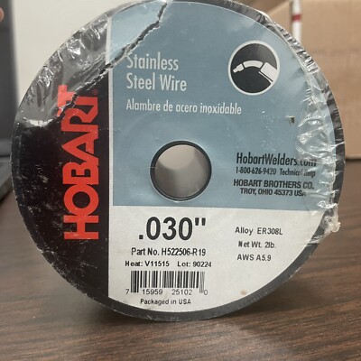 Hobart MIG Welding Solid Wire- ER70S-6 Stainless Steel .030in 2-Lb Spool