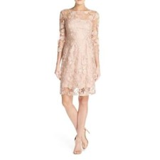NWT Vera Wang Lace Sequin Dress In Nude