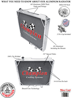 Atom Champion 3 Row Radiator for 2001 - 2006 Hummer H1 Turbo Diesel V8 Engine