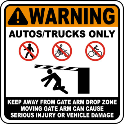 Warning: Electric GATE Sign: Keep Away from GATE ARM Drop Sign)-REF24-1027