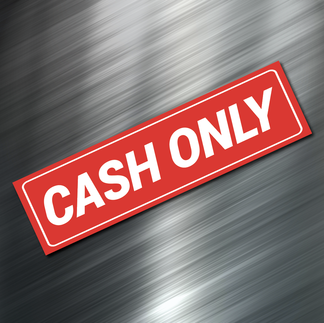 1) CASH ONLY Sign Sticker Business Money Decals RED 1.5