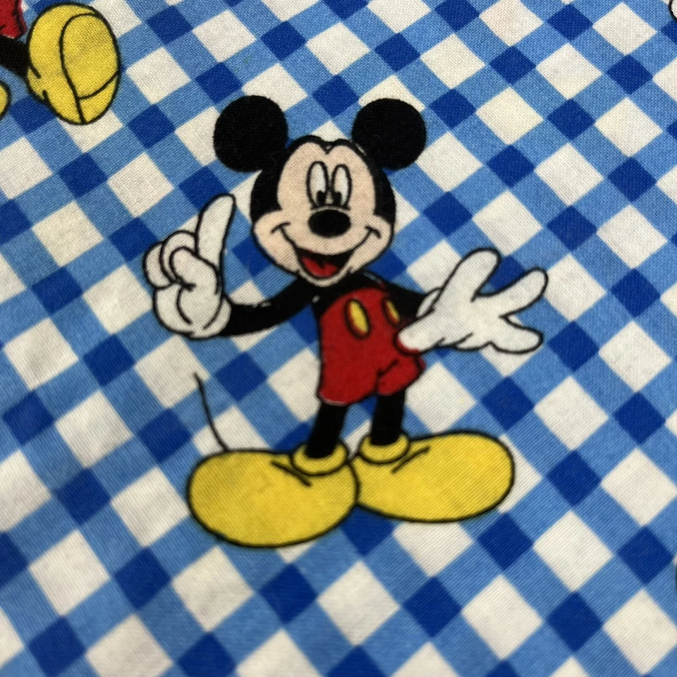 2.8 Yards Mickey Mouse Blue Gingham Quilt Cotton, 46” W, Disney, Springs, P6900 - Image 3 of 4