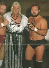 EB2209  ARN ANDERSON RIC FLAIR   signed Vintage Wrestling Magazine  POSTER w/COA
