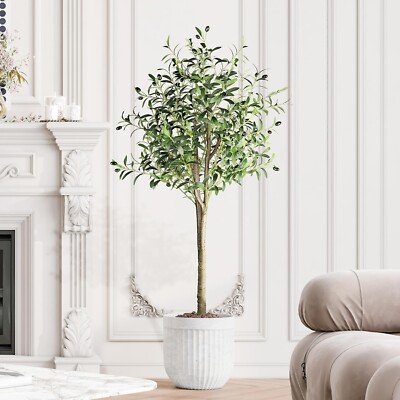 Künstlicher Olivenbaum 5 Fuß hoch Faux Olive Seidenpflanze, künstliche Pflanzen Zuhause