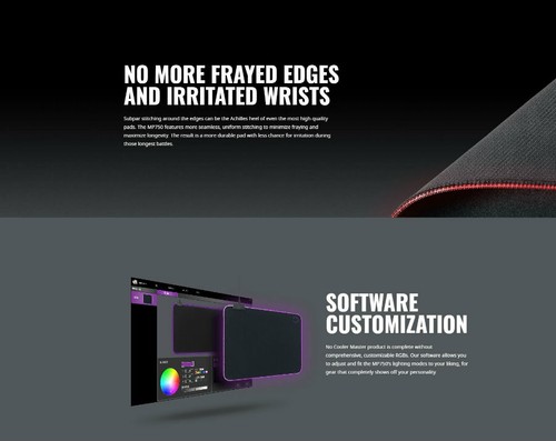 Cooler Master MP750-XL Extra Large 94x38cm RGB Soft Gaming Mouse Pad Mat - Picture 4 of 13