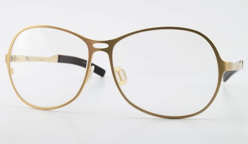 FREUDENHAUS Brille Hausmarke 1 GLD 58-13 135 Titanium Gold Lady Oversize +Case - Foto 3 di 12