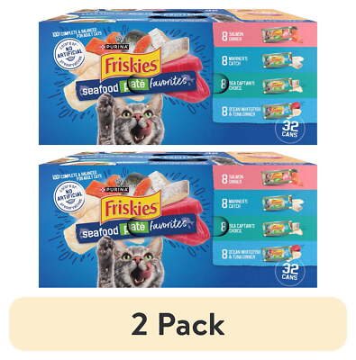 (2 pack)   Seafood Favorites Variety Pack, Wet Cat Food, 5.5 oz Cans, 32 Pack