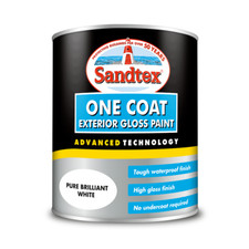 Sandtex One Coat Exterior Waterproof Gloss Paint White  750ml