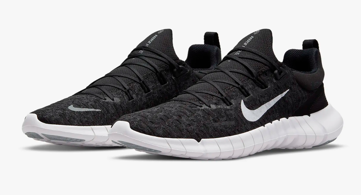 NIB Nike Free Run 5.0 Mens Road Running Shoes Black/White ALL