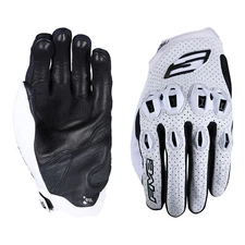 FIVE GLOVES 02 Street Stunt EVO2 Leather Men's Motorcycle S~XXXL Black & White