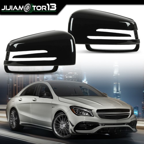 Glossy Black Mirror Cover Caps Fit For Mercedes Benz W204 W176 W212 C207 C63 - Imagen 11 de 12