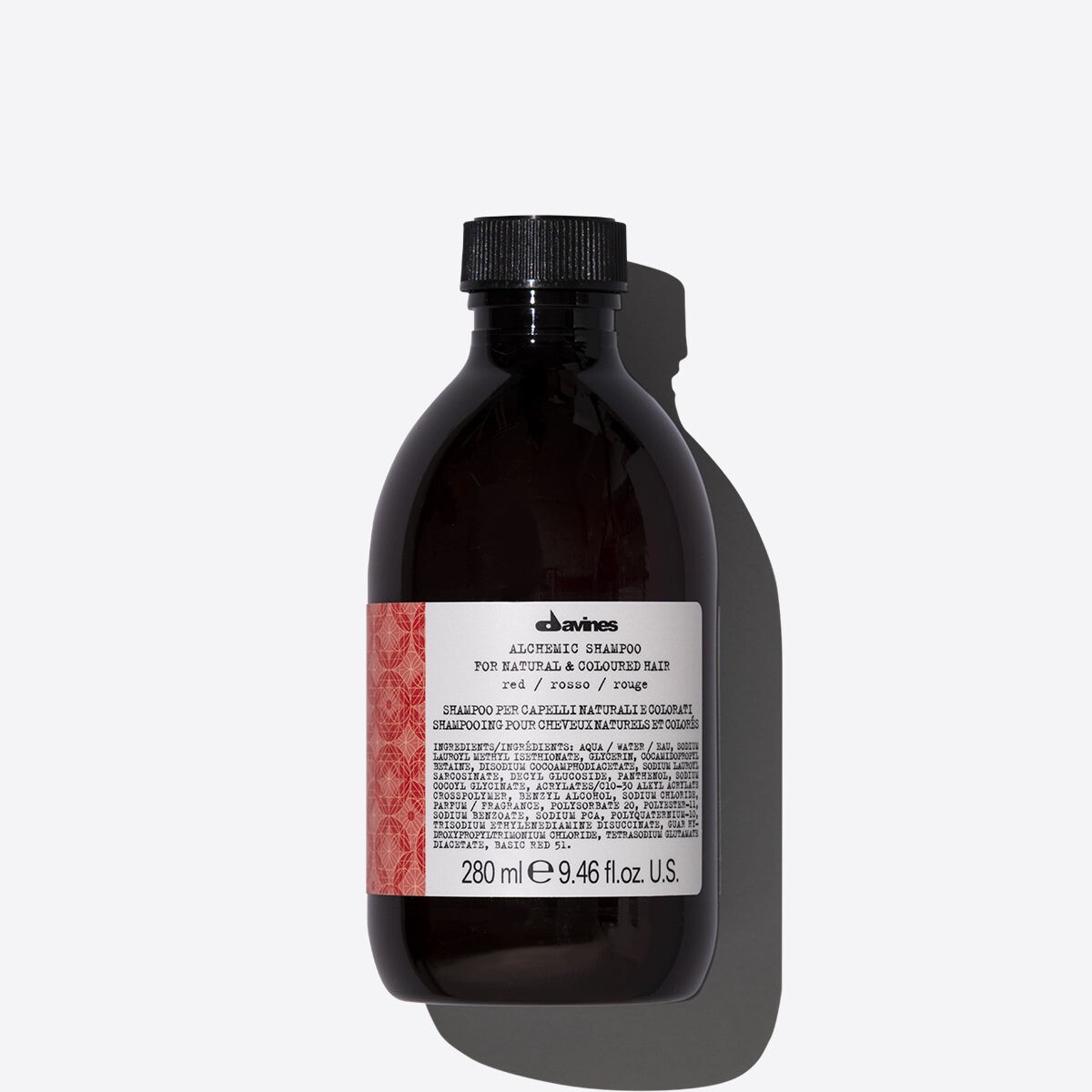 Shampoing red Davines Alchemic soin cheveux colorés naturels 280ml