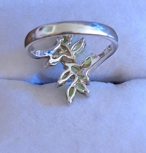 Anillo de plata esterlina de diseñador inmobiliario de colección con piedras de peridoto verde! ¡Talla 8! 3G!! - Imagen 7 de 10
