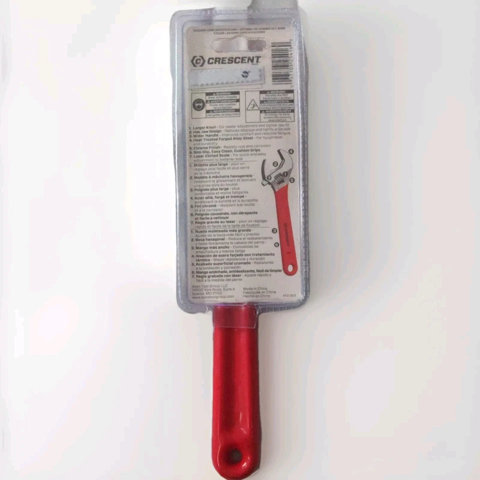 Crescent 8 in. Adjustable Wrench Non-slip Laser etched Scale w/ Chrome Finish - Image 3 of 4