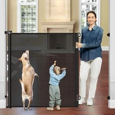 HEELALBABY 48" EXTRA TALL RETRACTABLE BABY GATES 55" WIDE RETRACTABLE DOG GATE