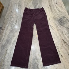 Eddie Bauer 32  Women  s 6 Corduroy Wife Leg Pants Burgandy Purple Y2K Hipster