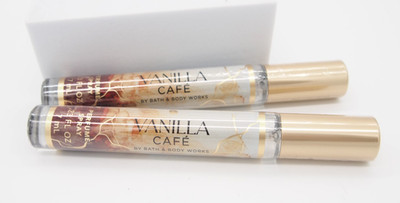 (2) Bath & Body Works VANILLA CAFE Mini Travel Perfume Spray .23oz Lot New