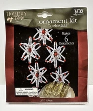 Holiday Time The Beadery Celestial  Ornament Kit W5039 Makes 6 New Sealed