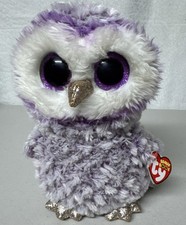 Ty Beanie Boos MOONLIGHT the Owl Buddy Medium Size 9 Inch With Tags