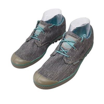 Palladium Slim Oxford Woven Sneakers Teal Black Womens Size 7.5 Lace Up Lug Sole