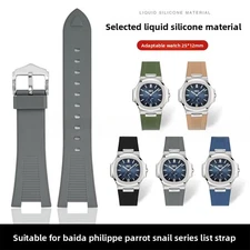 For Patek Philippe Nautilus 5711 5712 5726 5980 Silicone Watch Band Strap 25mm