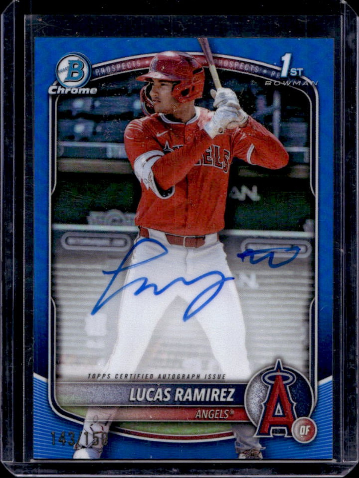 2025 Bowman Lucas Ramirez Chrome Auto Blue Refractor 1st #143/150