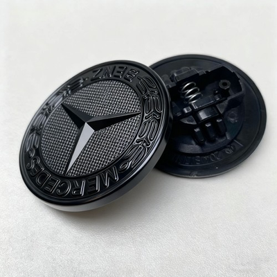 #ad 57mm Glossy Black Flat Hood Ornament Badge Emblem For Mercedes Benz C class W205 $13.50