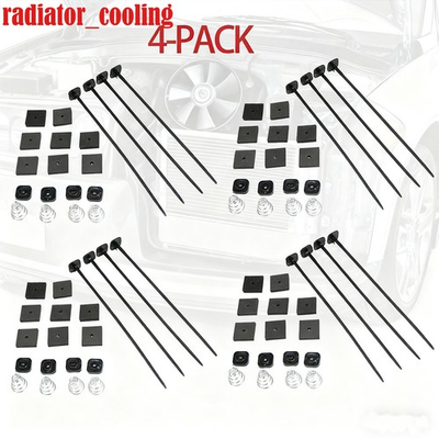 #ad 4 PACK ELECTRIC RADIATOR FAN TIE STRAP MOUNTING KIT ZIP TIES STRAPS TABS SPRING $7.59