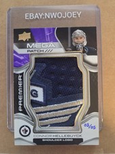 CONNOR HELLEBUYCK 2022-23 UD PREMIER #PMP-CH MEGA PATCH 03/05 SHOULDER LOGO RARE