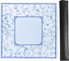 Large Blue Mahjong Mat 31.5 X 31.5 with Black Carrying Bag, Anti-Slip, Noise