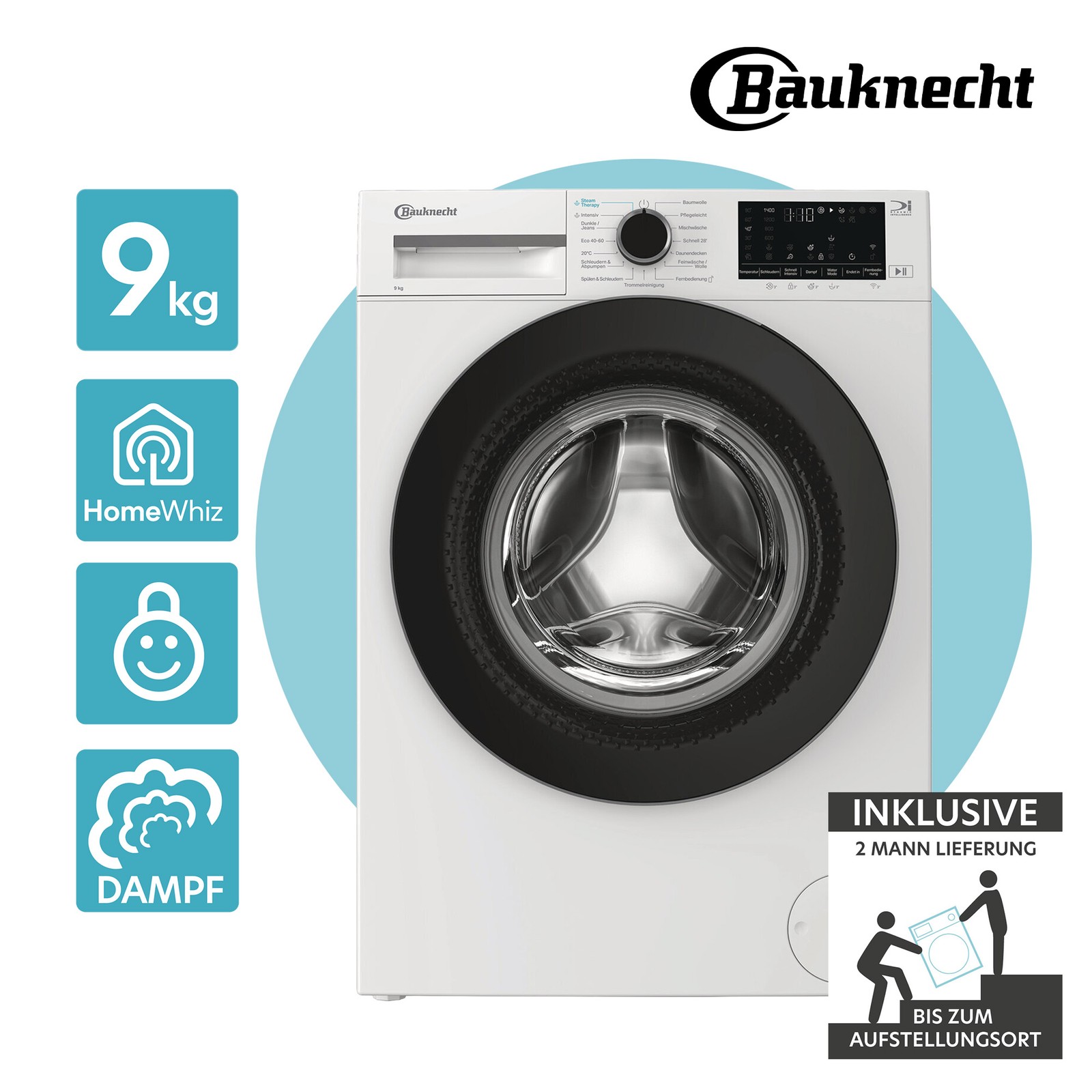 Bauknecht B W 9A30 BS Waschmaschine 9kg HomeWhiz Mehrfachwasserschutz+ 2ML