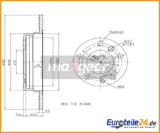 2pcs Brake Disc Maxgear 19-0694 Rear Axle for BMW 5 Series