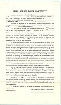 Vintage Standard Oil Steel Barrel Loan Agreement 191x