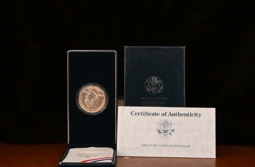 1990-W Eisenhower Commemorative Dollar — photo from the most recent tracked eBay sale