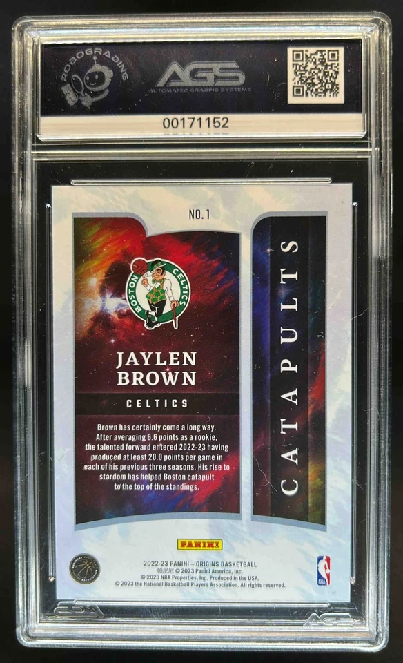 2022-23 Origins Jaylen Brown Catapults Pink #57/99 Celtics AGS 8.5 - Image 2 of 2