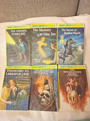 Nancy Drew Vintage Hardcover Starter Lot Books 2 4 5 10 12 31 Hidden Staircase