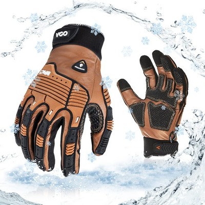 Vgo... 1 Pair -20/-4°F COLDPROOF,Winter Work Leather Gloves,Mechanics Gloves,Im