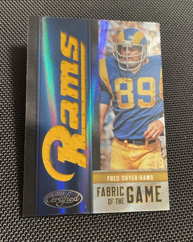 Fred Dryer Game USED patch - #d 8/25. 2012 Leaf Fabric of the Game