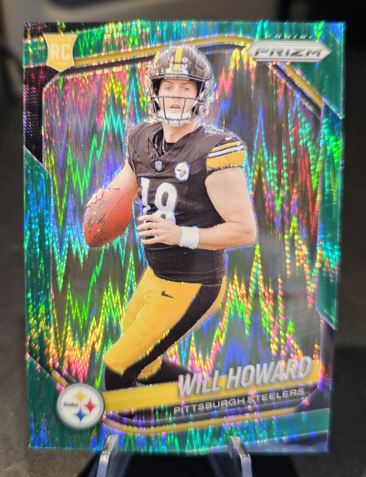 2025 Panini Prizm Will Howard #367 Green Flash Prizm RC SP