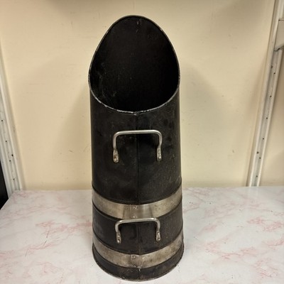 Traditionelle schwarz und silber Griff Metall Kohle Schaufel Eimer Hod Kamin Feuer