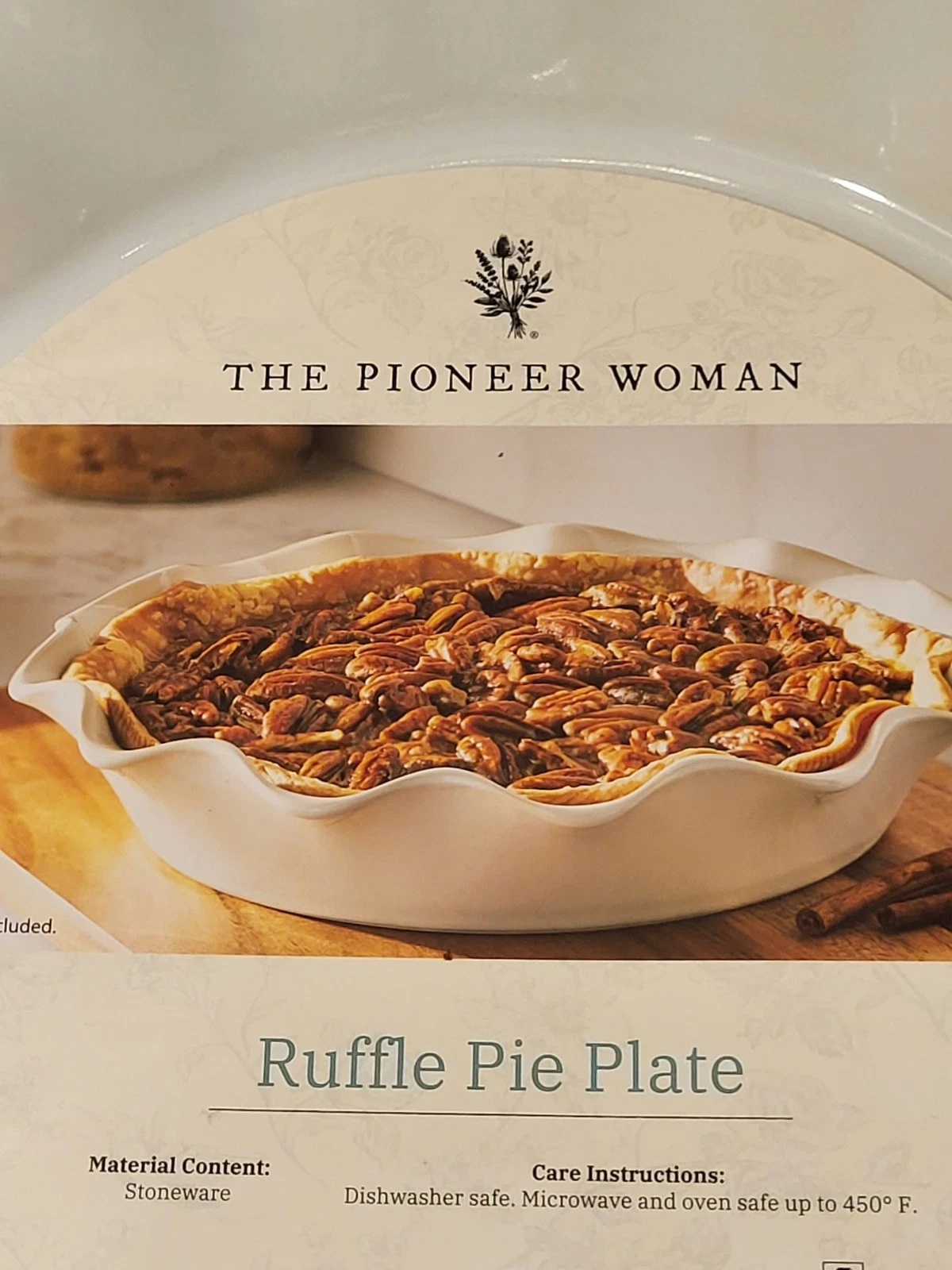 Pioneer Woman Ruffle Pie Plate 11" stoneware Microwave Safe scalloped save 10%