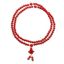 Cinnabar Necklace for Women Feng Shui Peace Talisman Good Luck Lotus Flower