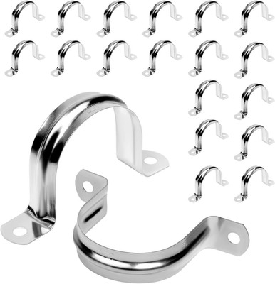 20Pcs 2 Inch Stainless Steel Conduit Clamps, 2 Hole Strap U Bracket Rigid Pipe S