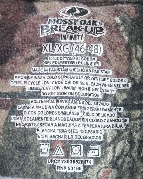 Pulôver com capuz Mossy Oak caça masculino XL Break Up Infinity camuflagem - Imagem 4 de 4