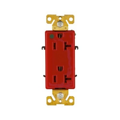 Eaton Wiring Devices 8362RD - Recp HG Deco Dup 20A125V 2P3W Str B&S RD - 1EA