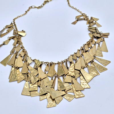 Robert Lee Morris SoHo Gold Tone Wind Chime Necklace W/ Extender 15-18''