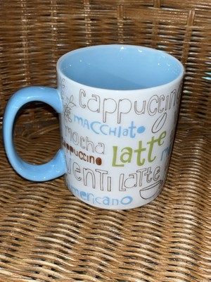 Starbucks 2007 Light Blue Cappuccino Americano Latte Mocha Coffee Mug Preowned