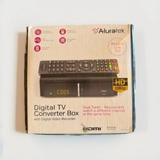 Aluratek - Digital TV Converter Box with Digital Video Recorder - Black ADTB01F